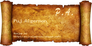 Puj Algernon névjegykártya